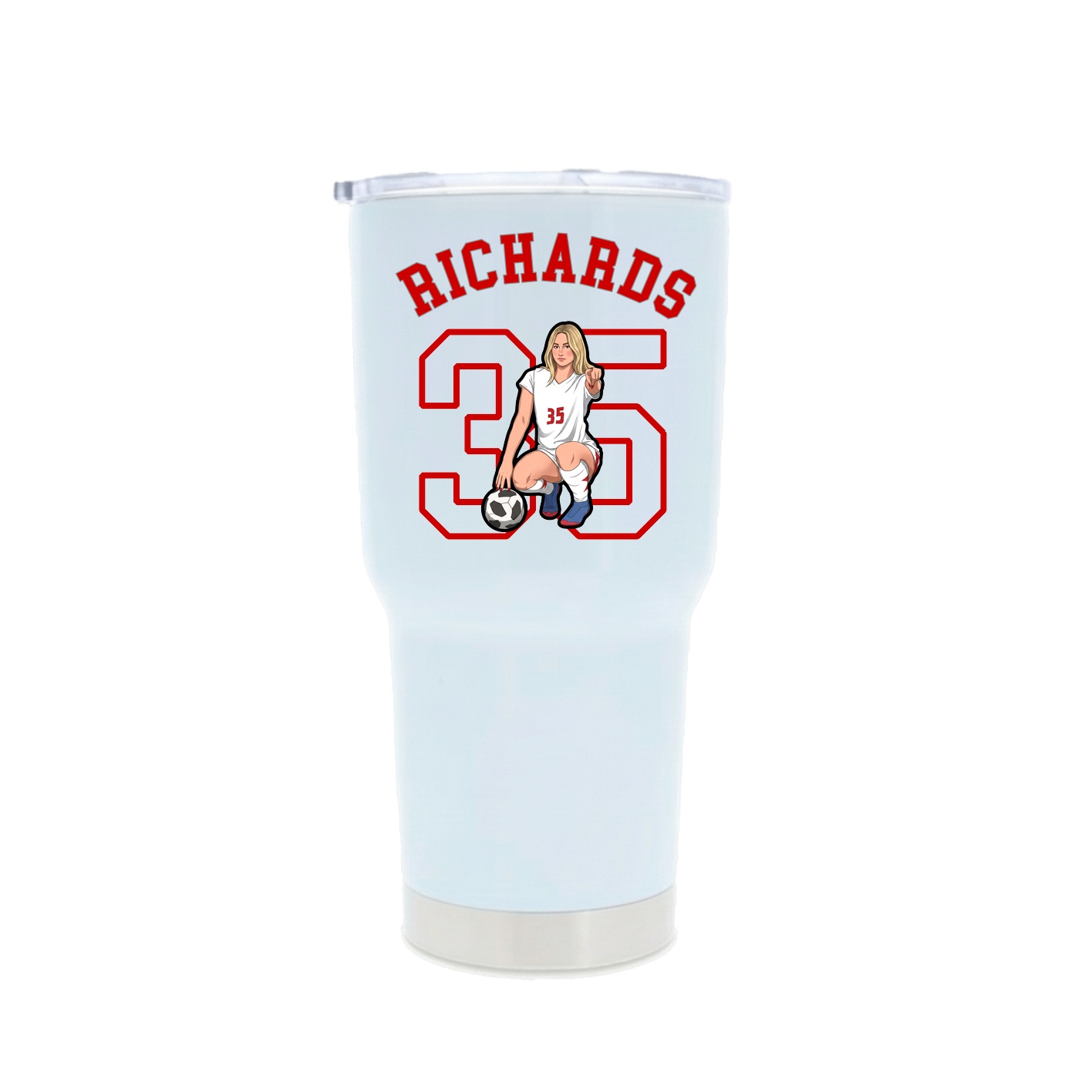 30oz Stainless Steel Tumbler — Shirsey Arch in White
