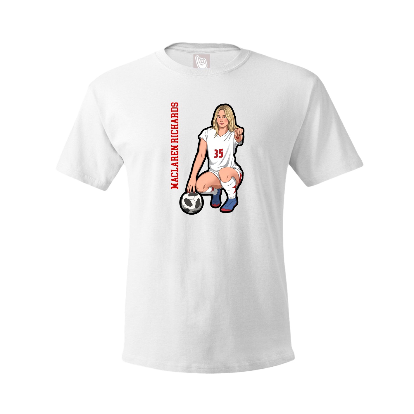 Tee — Name Vertical in White
