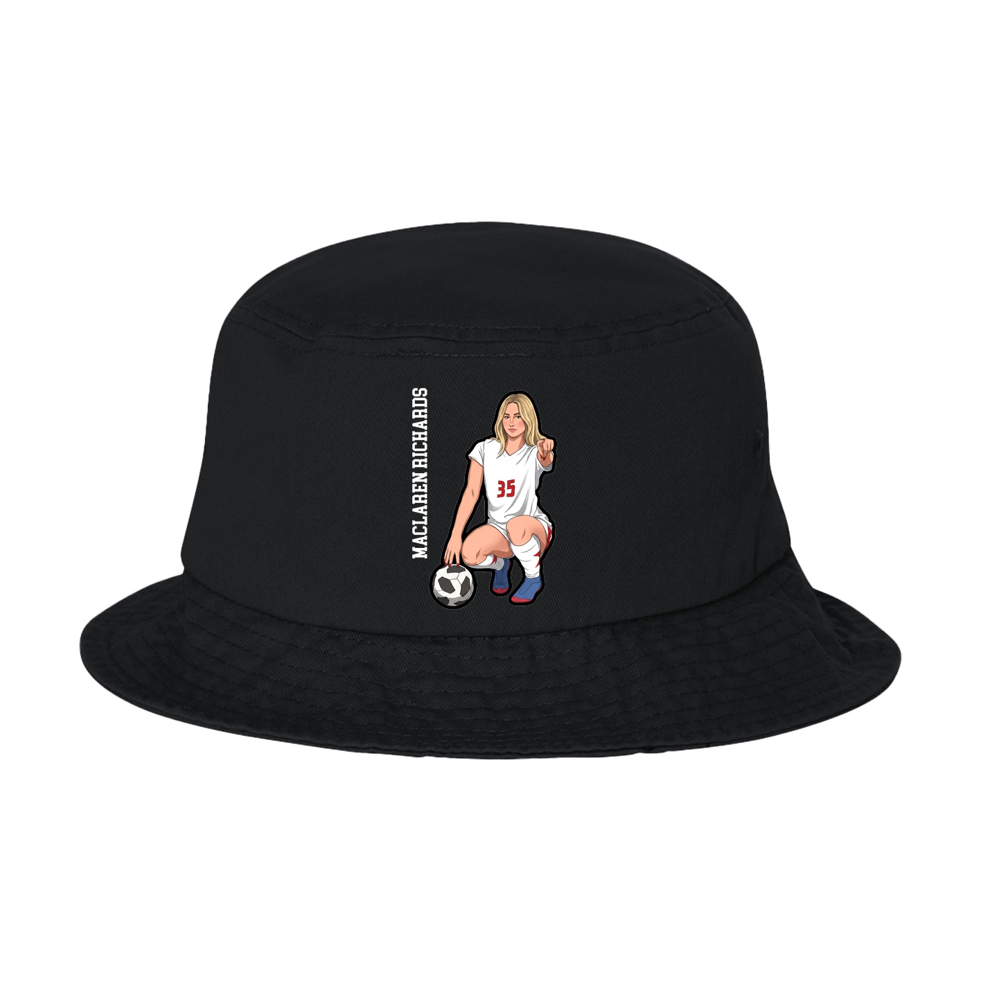 Bucket Cap — Name Vertical in Black