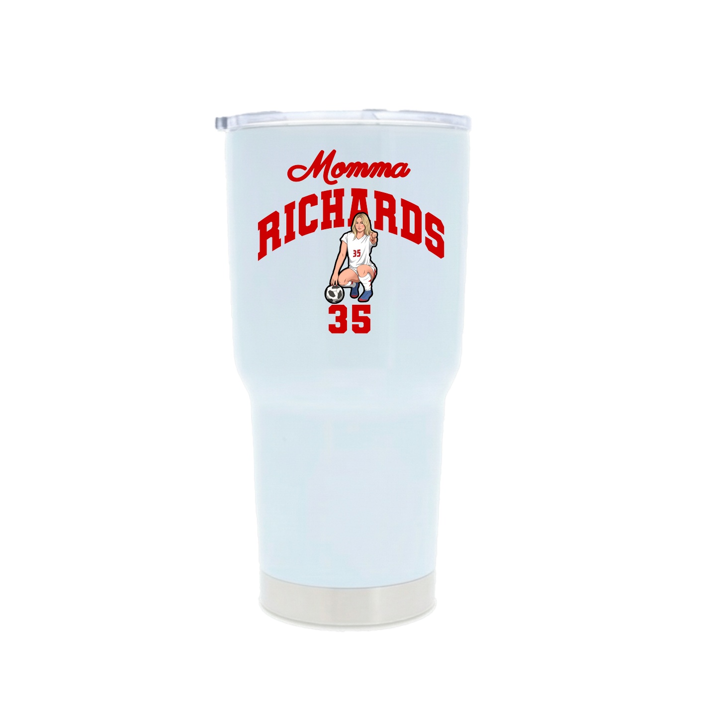 30oz Stainless Steel Tumbler — Mothers Day Arch in White