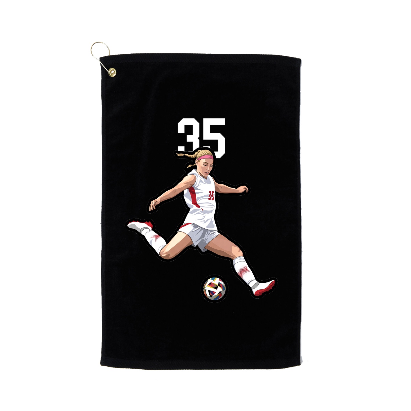 Golf Towel — Number Top in Black