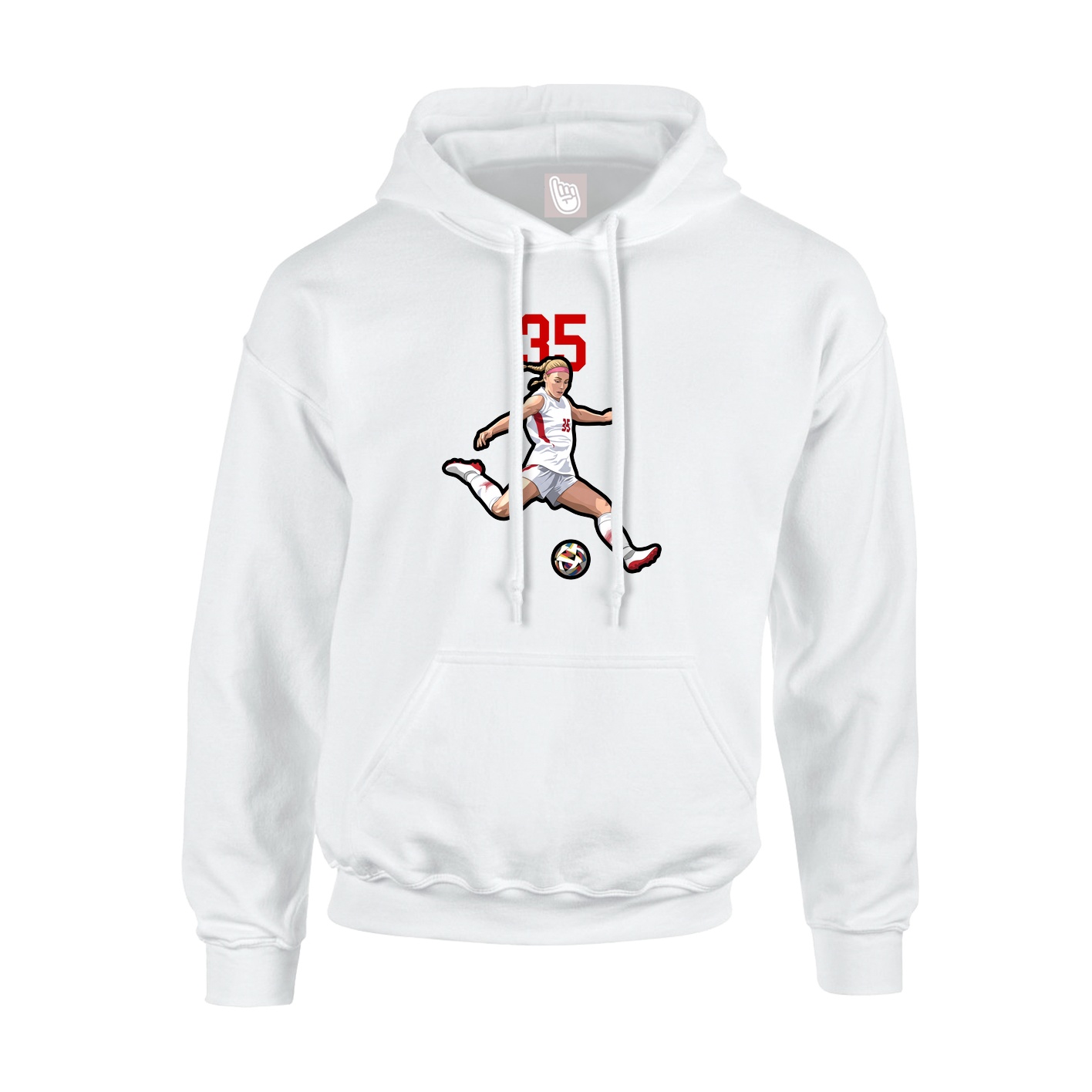 Hoodie — Number Top in White