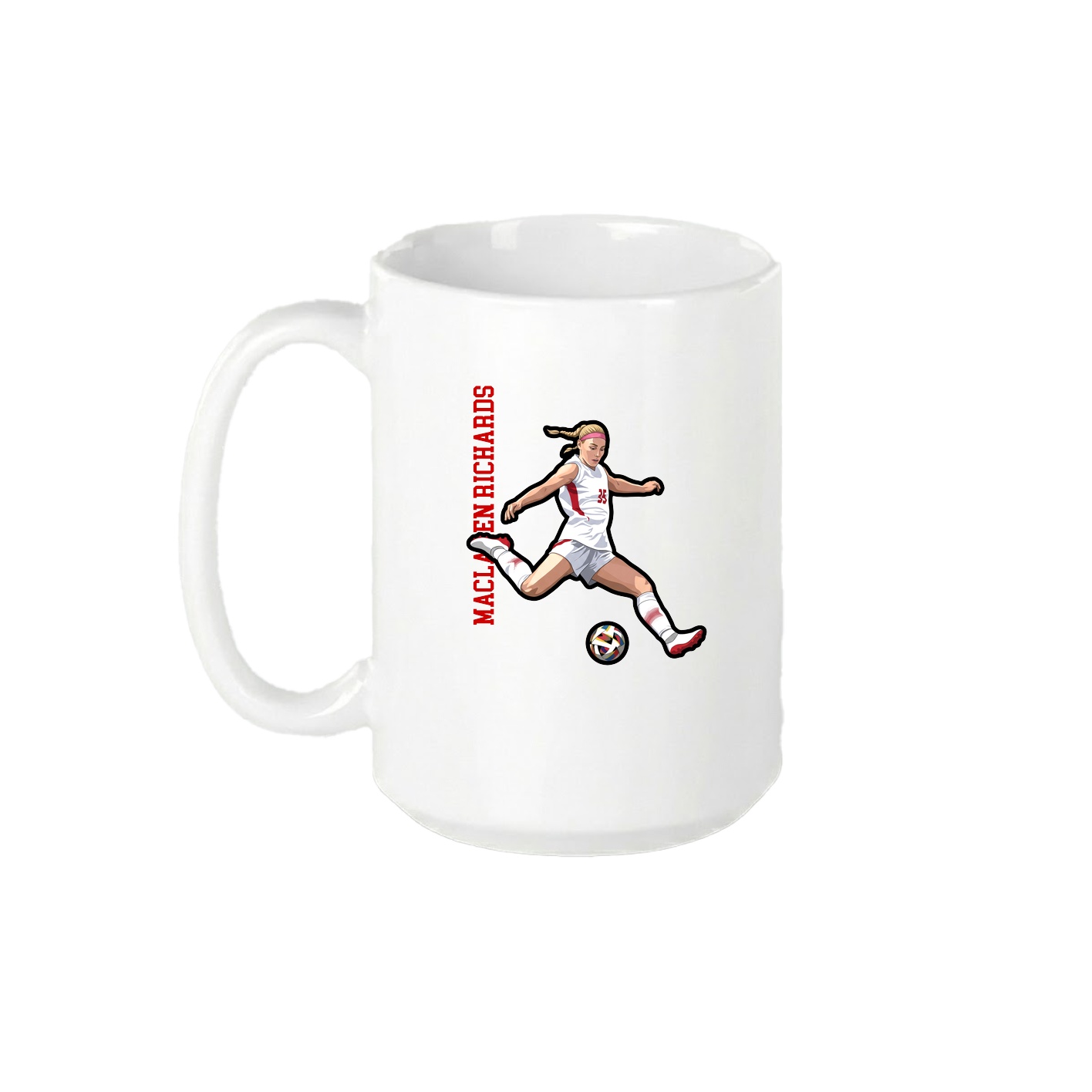 15oz Coffee Mug — Name Vertical in White