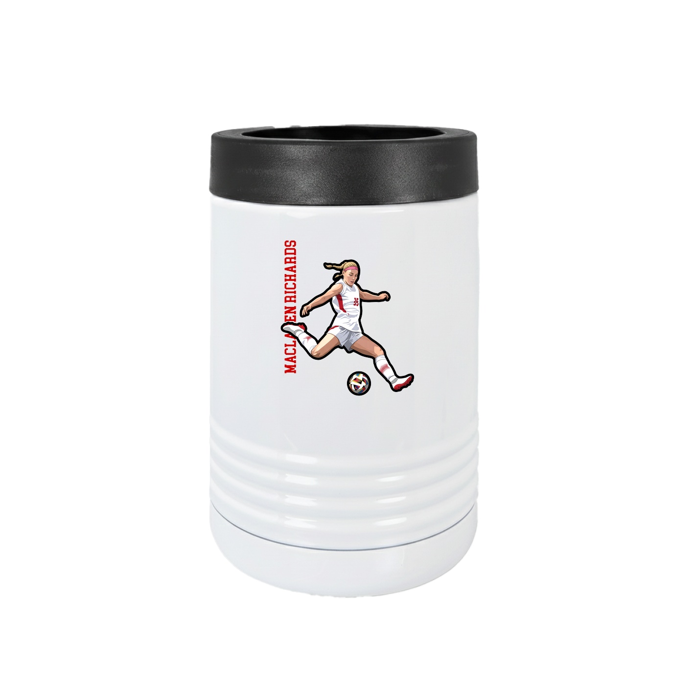 Beverage Holder — Name Vertical in White