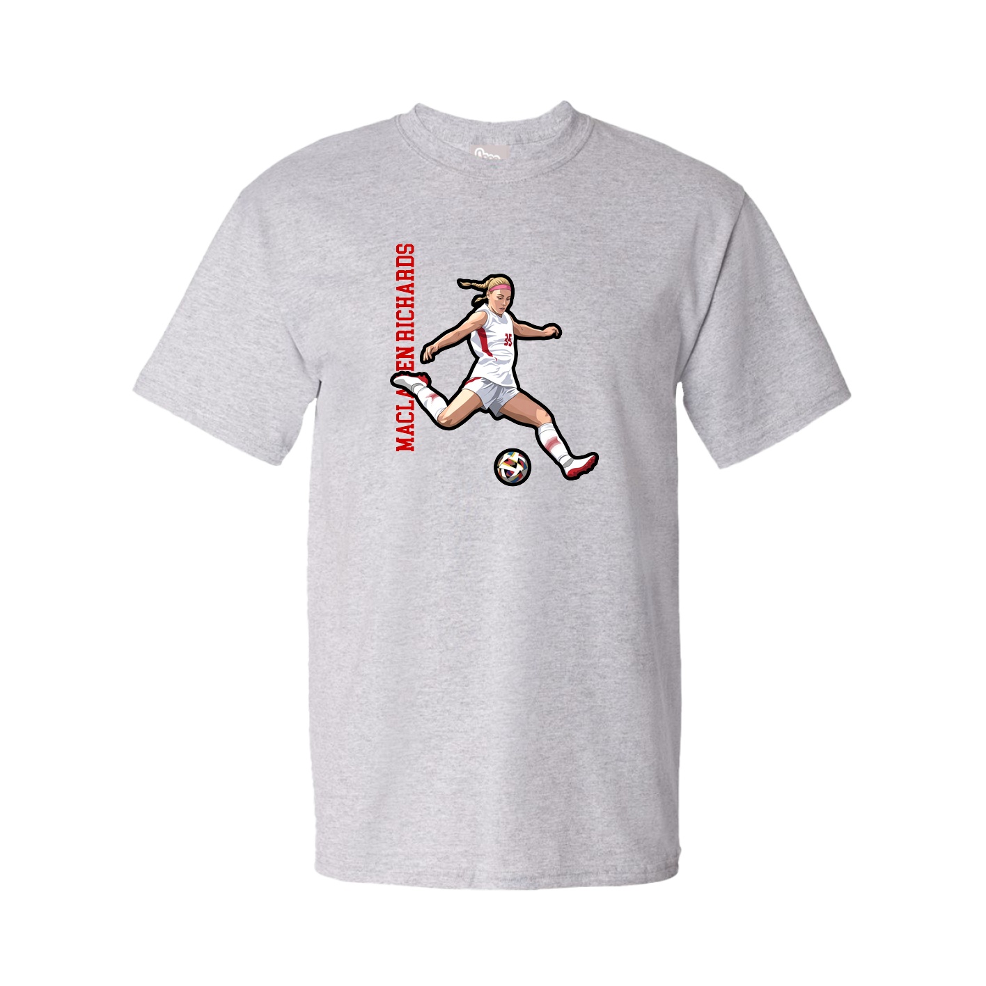 Tee — Name Vertical in Grey