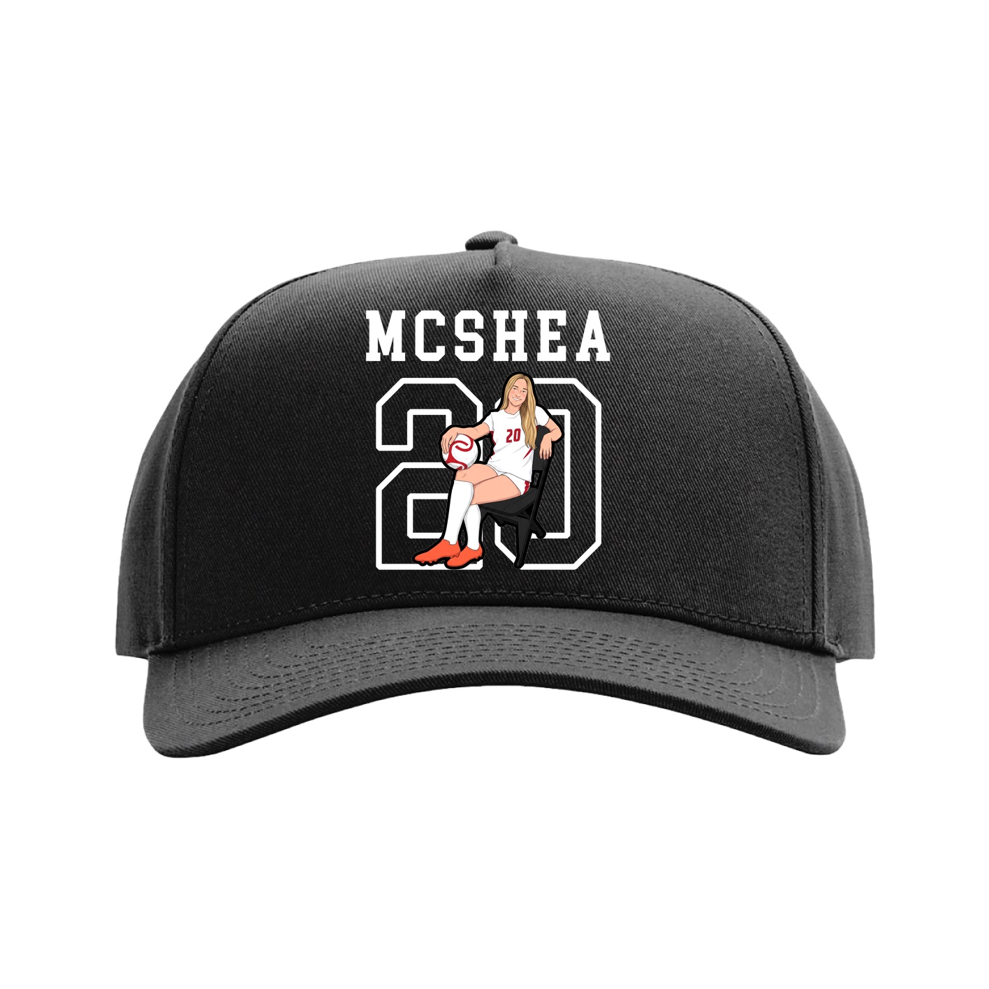 Full Fabric Five-Panel Champ Cap — Shirsey in Black