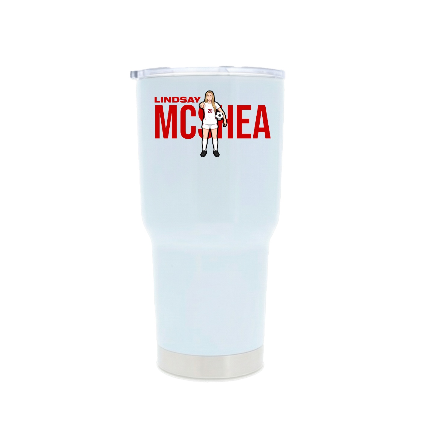 30oz Stainless Steel Tumbler — Player Name in White