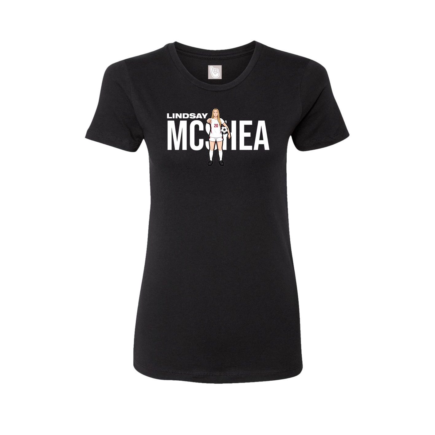 Fitted Women's Tee — Player Name in Black