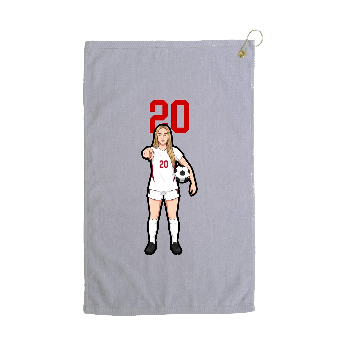 Golf Towel — Number Top in Grey
