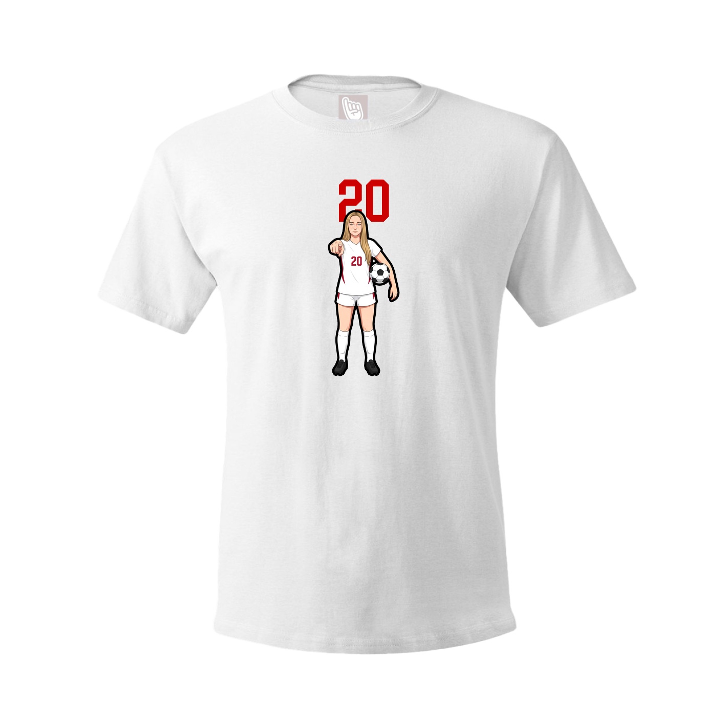 Youth Tee — Number Top in White