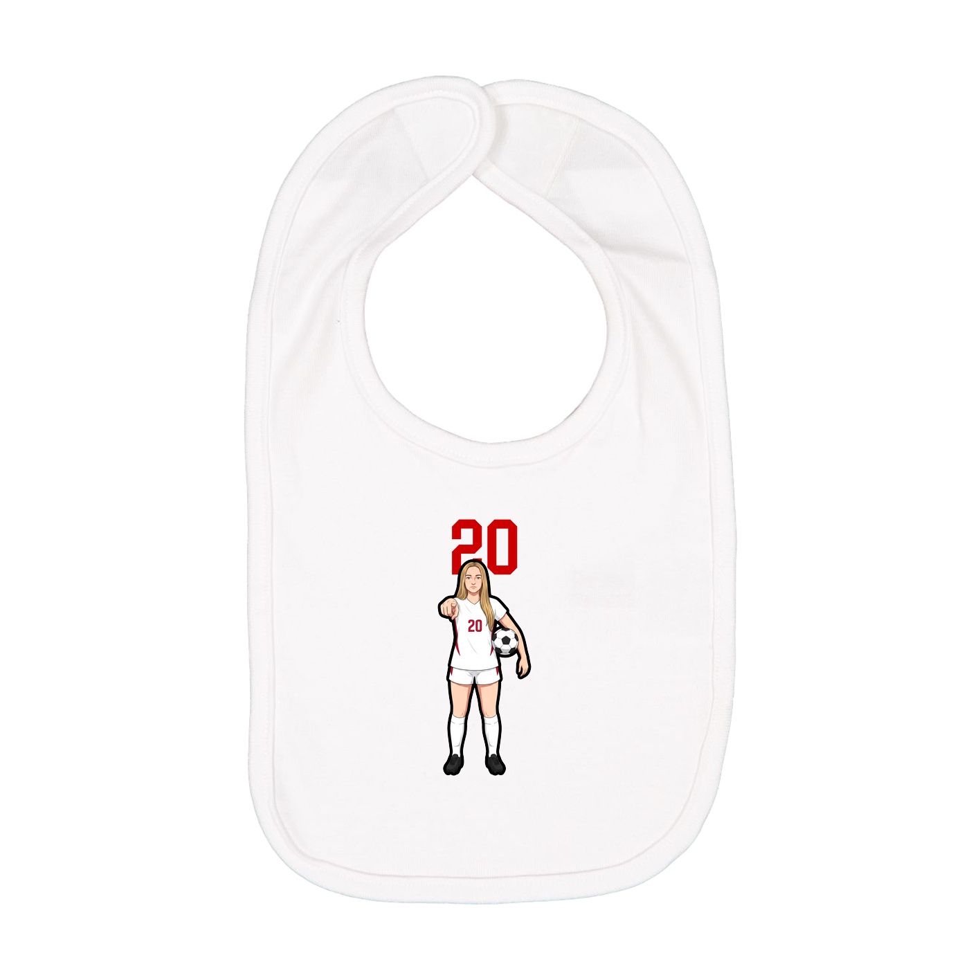 Infant Bib — Number Top in White