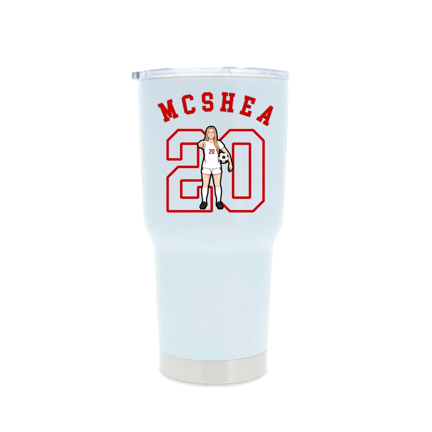 30oz Stainless Steel Tumbler — Shirsey Arch in White