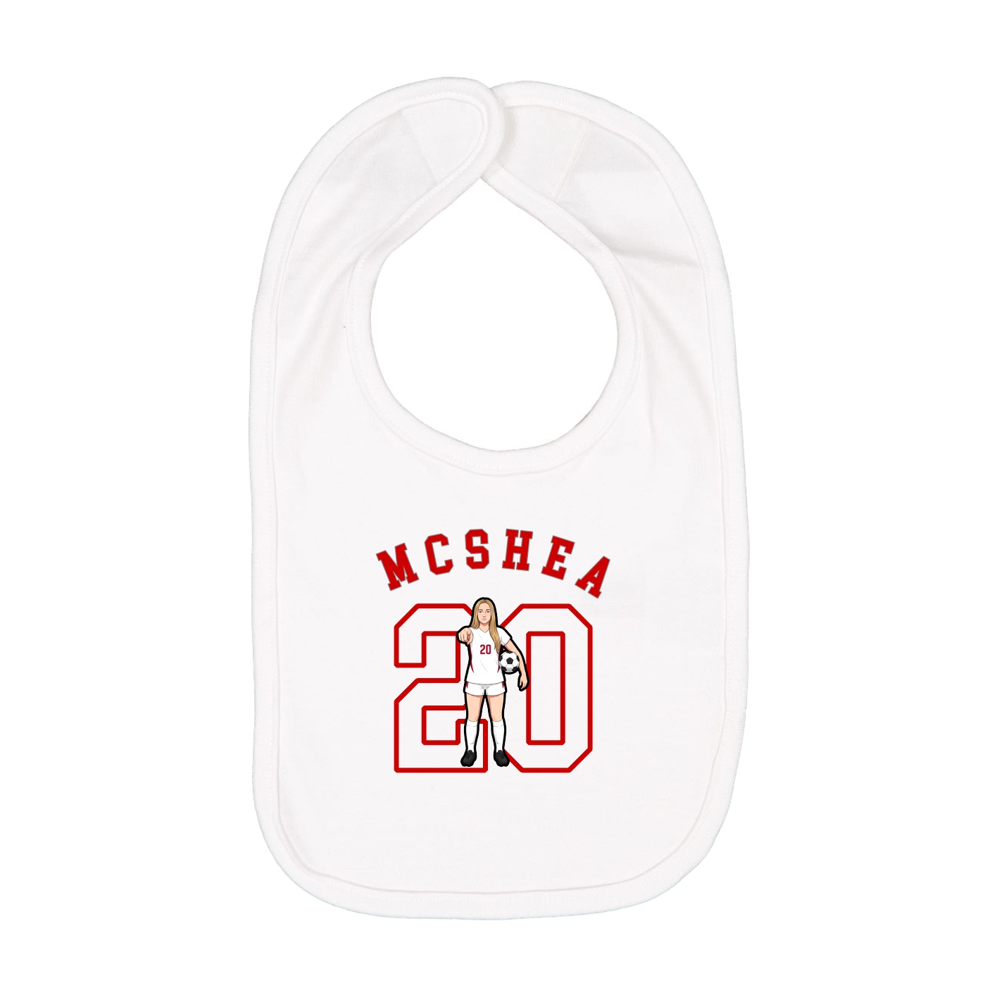 Infant Bib — Shirsey Arch in White