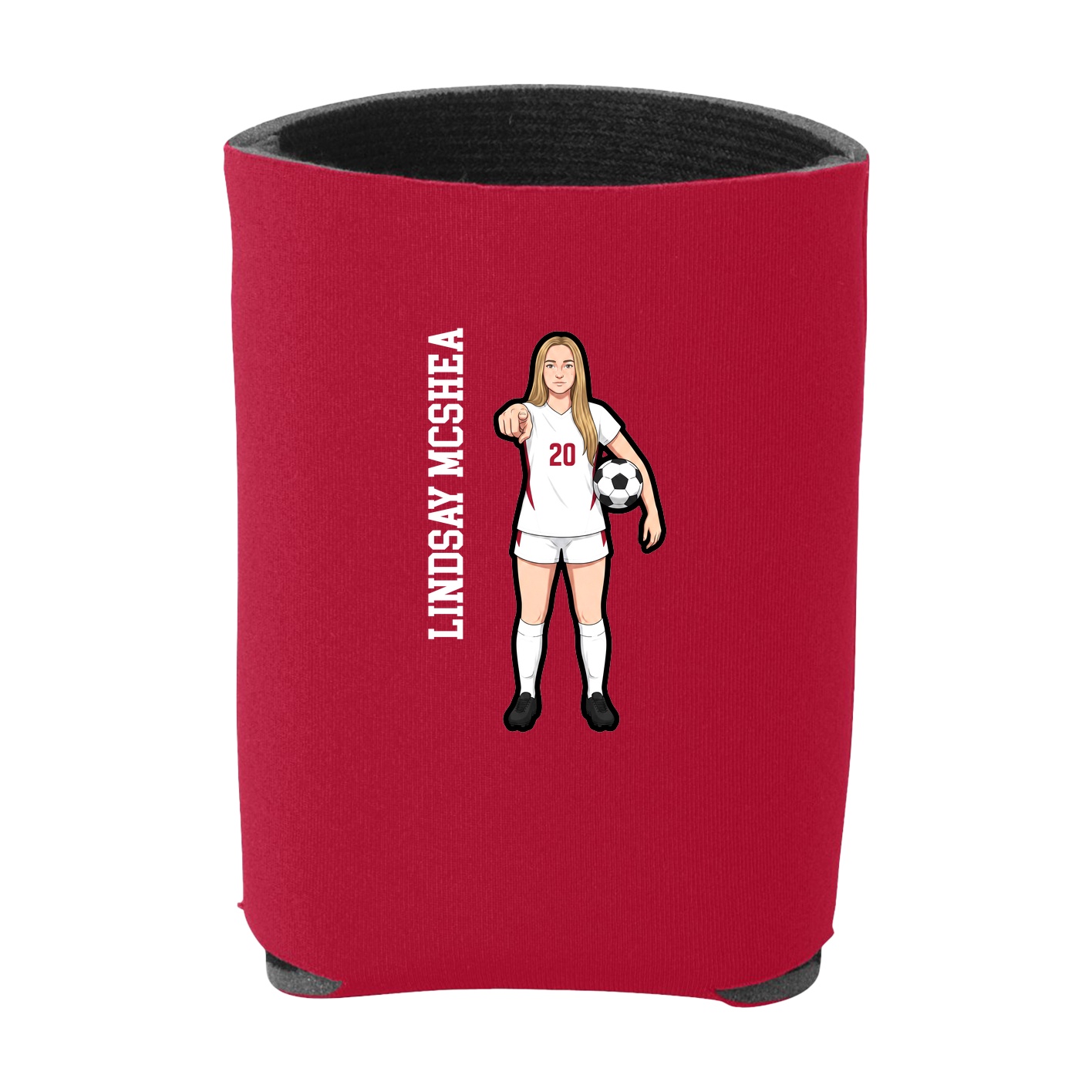 Can Holder — Name Vertical in Red