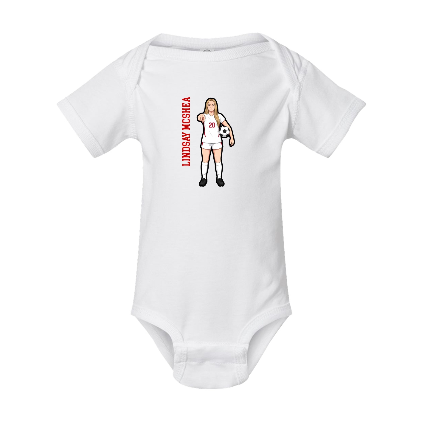 Baby Onesie — Name Vertical in White