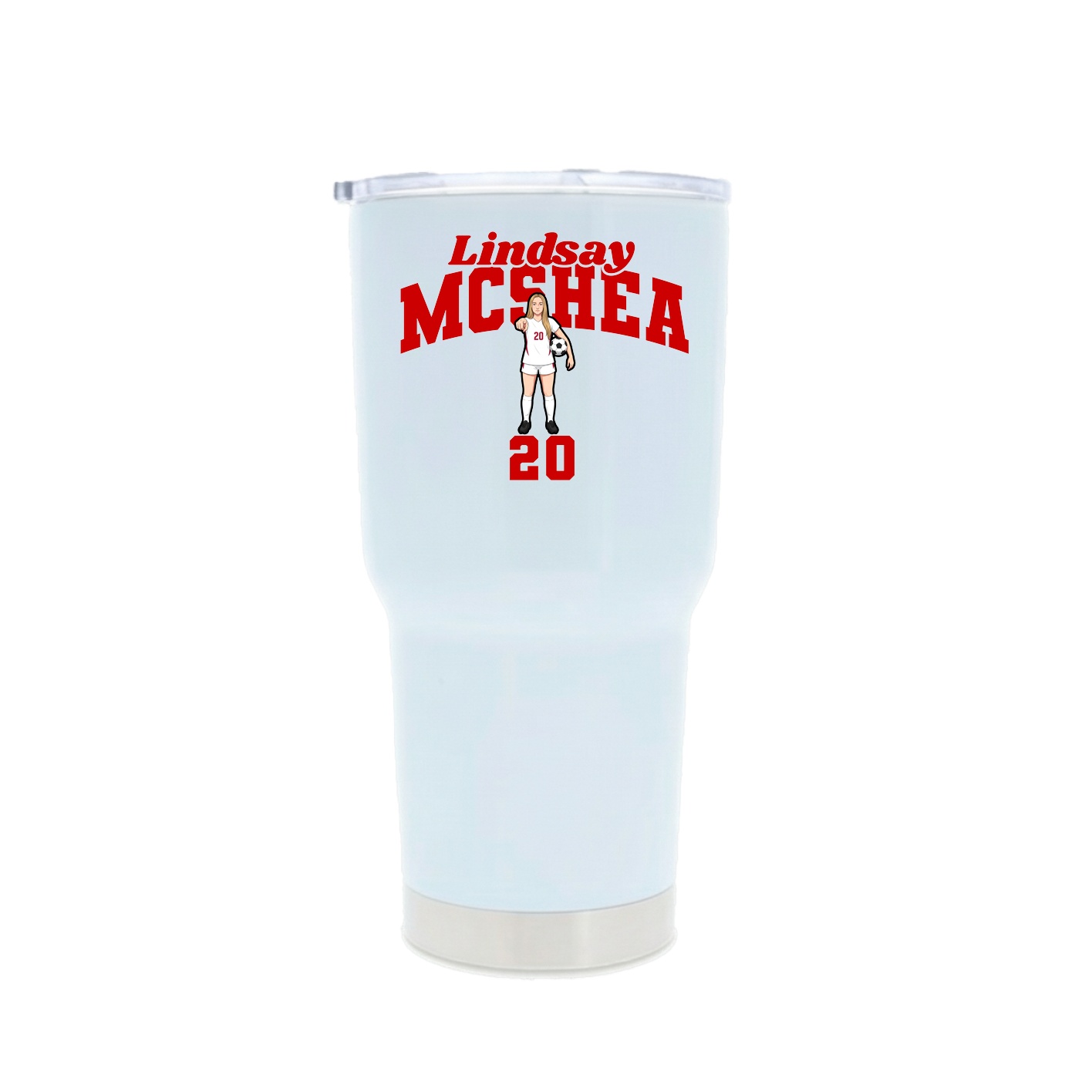 30oz Stainless Steel Tumbler — Signature Arch in White