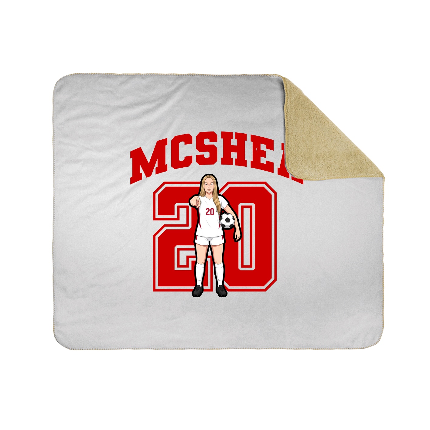 Throw Blanket — Number in White