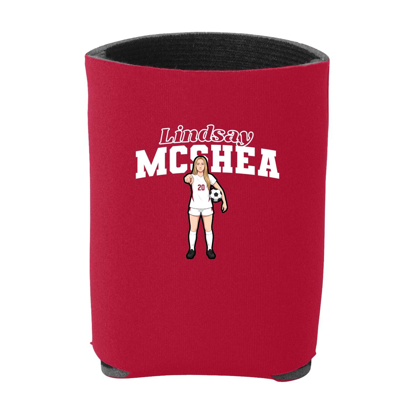 Can Holder — Name Arch in Red