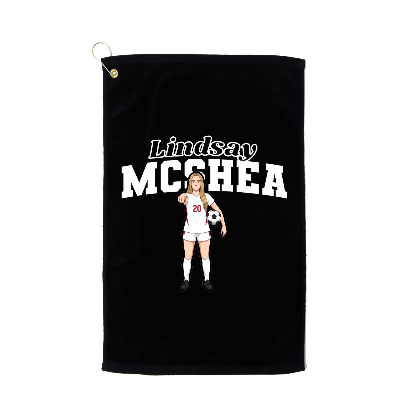 Golf Towel — Name Arch in Black