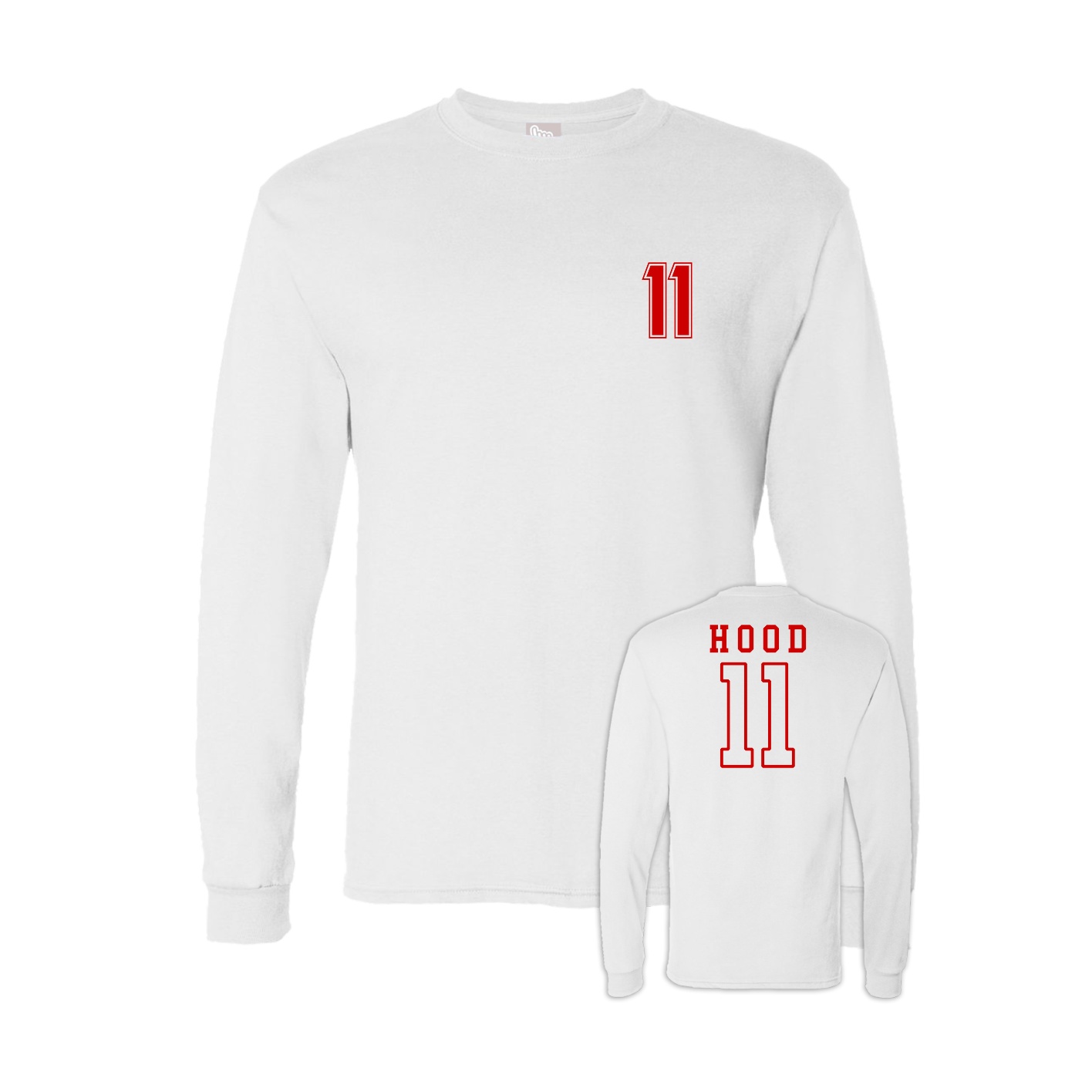 Long Sleeve Tee — Chest Back in White