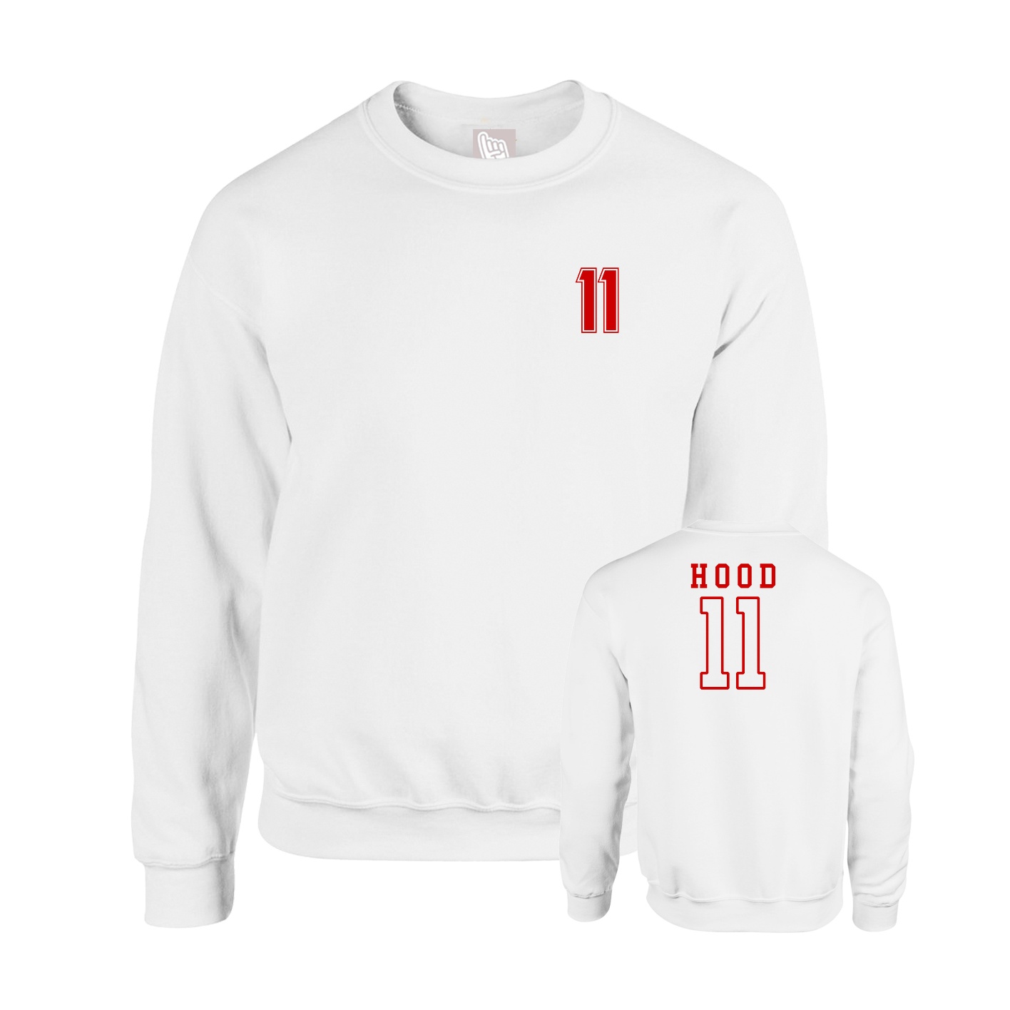 Fleece Crew — Chest Back in White