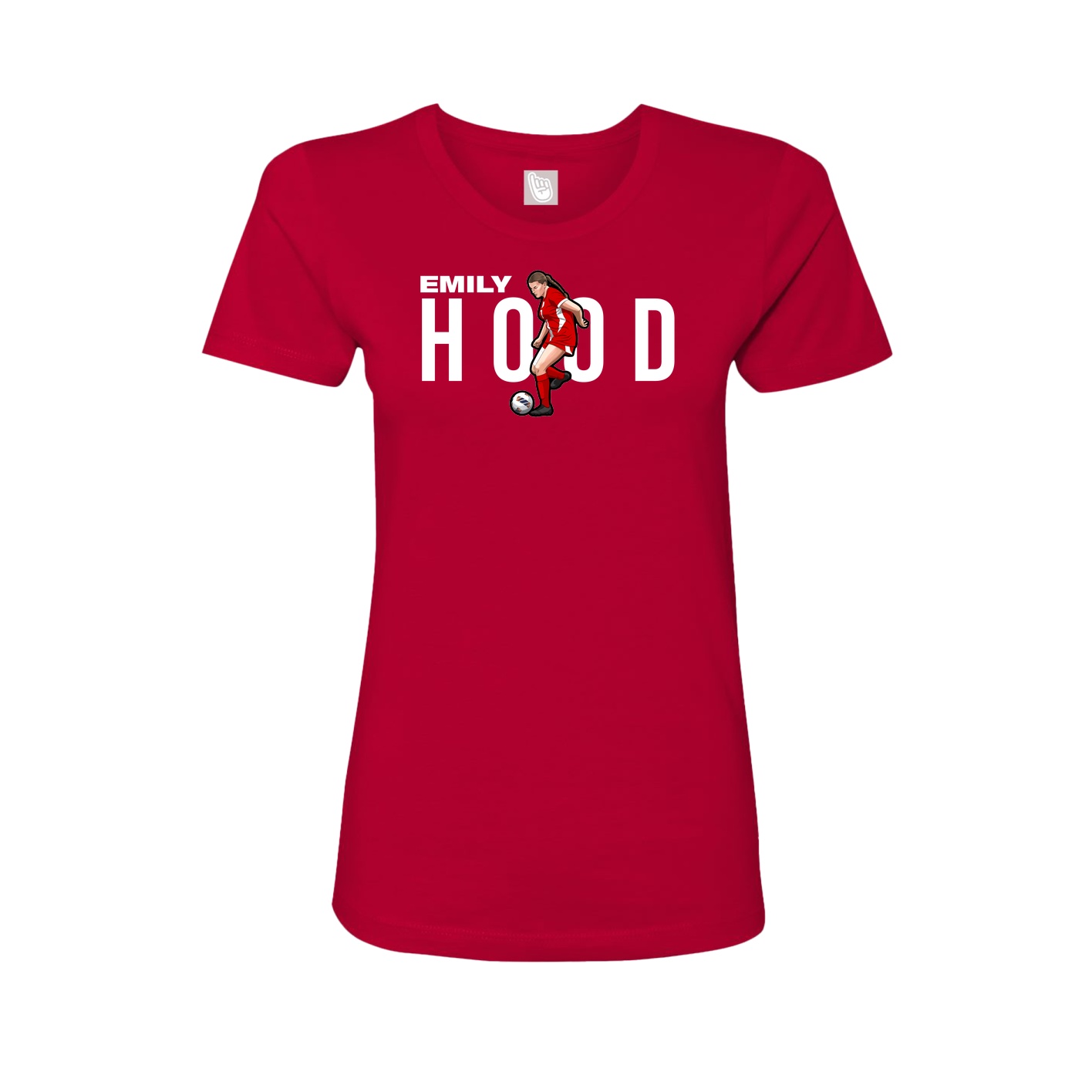 Fitted Women's Tee — Player Name in Red