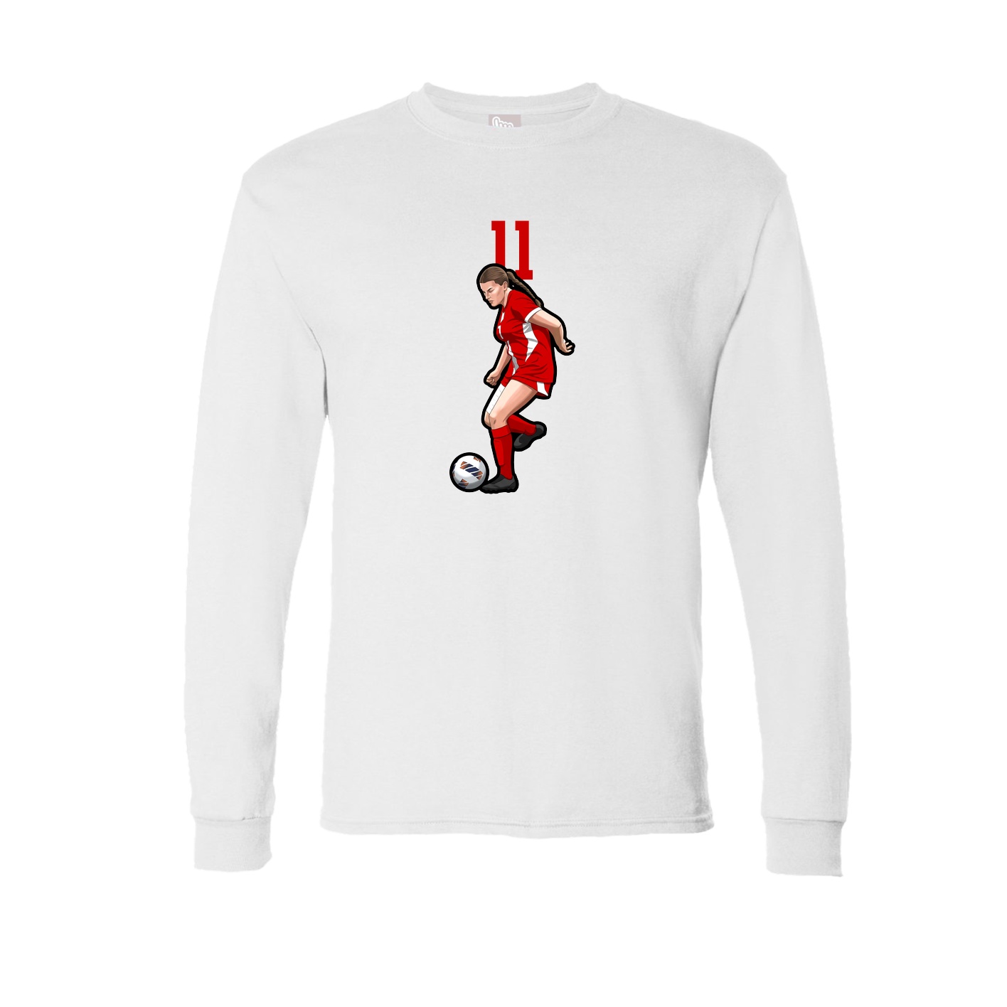 Long Sleeve Tee — Number Top in White