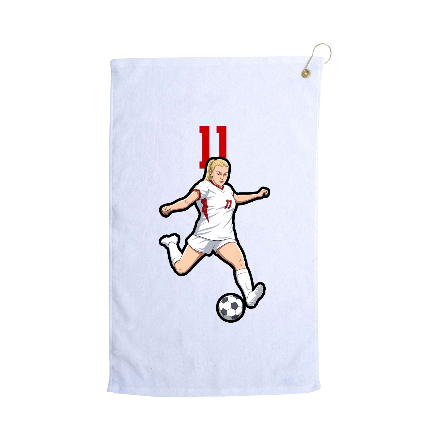Golf Towel — Number Top in White