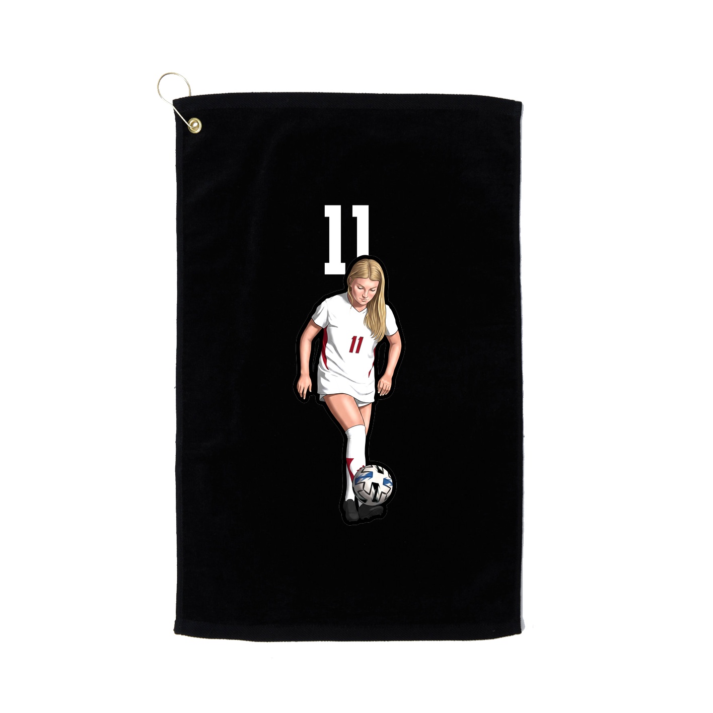 Golf Towel — Number Top in Black