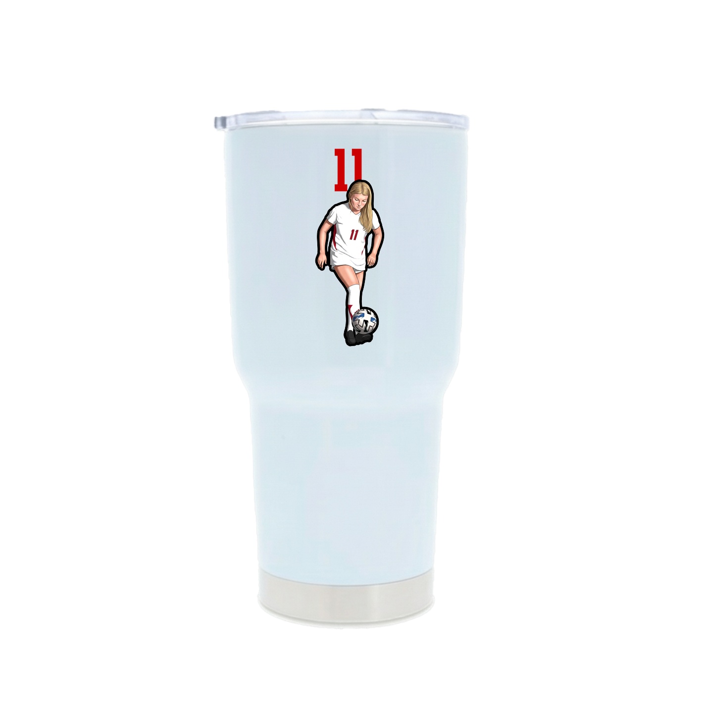 30oz Stainless Steel Tumbler — Number Top in White
