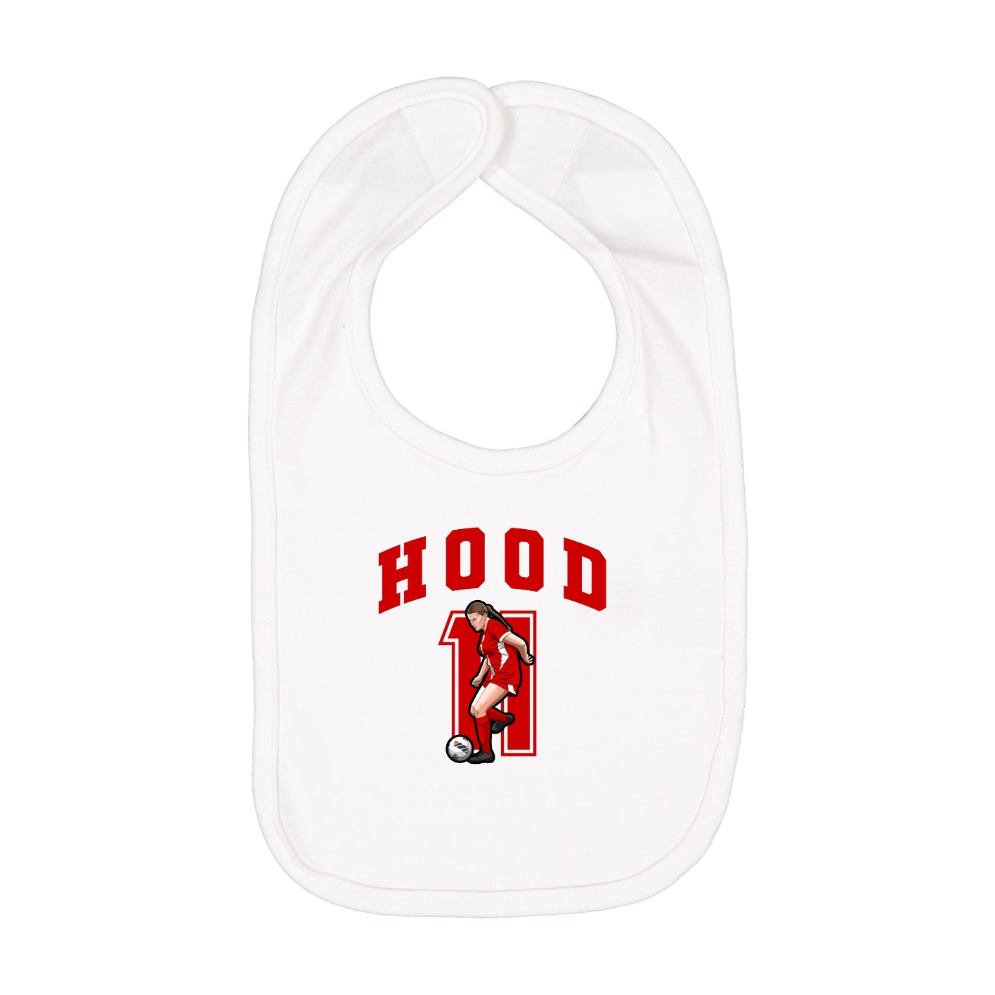 Infant Bib — Number in White