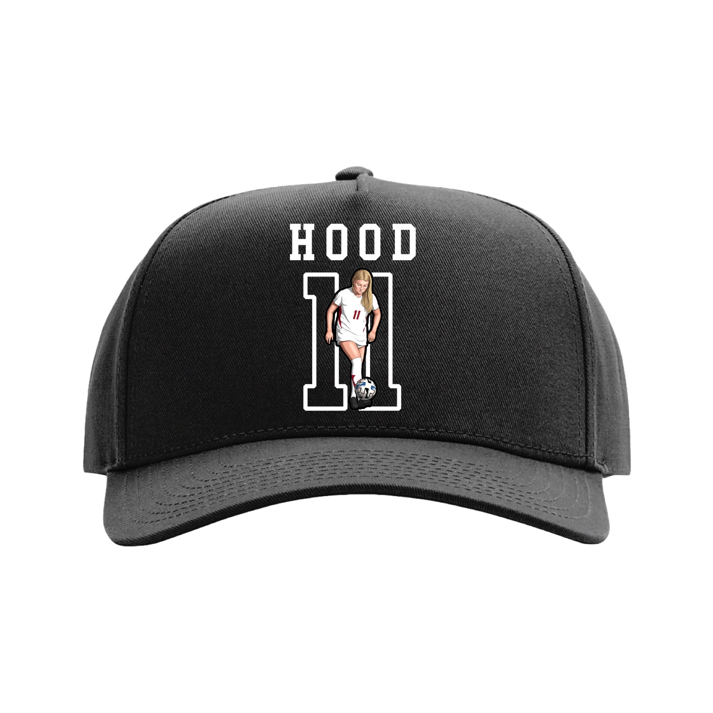 Full Fabric Five-Panel Champ Cap — Shirsey in Black
