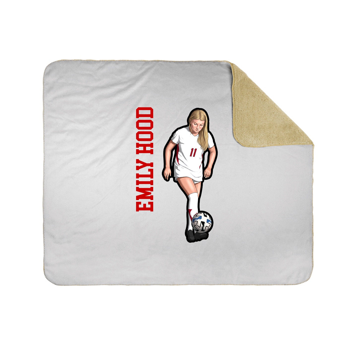 Throw Blanket — Name Vertical in White