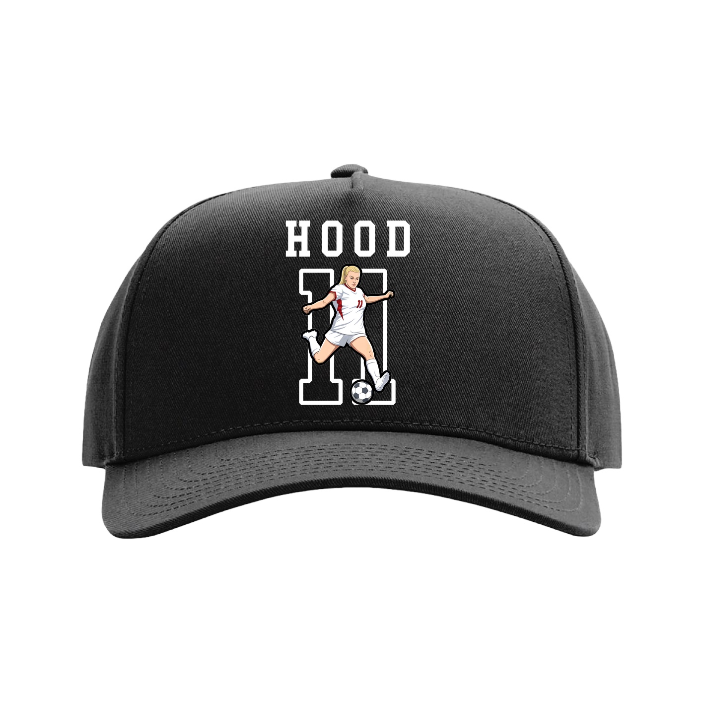 Full Fabric Five-Panel Champ Cap — Shirsey in Black