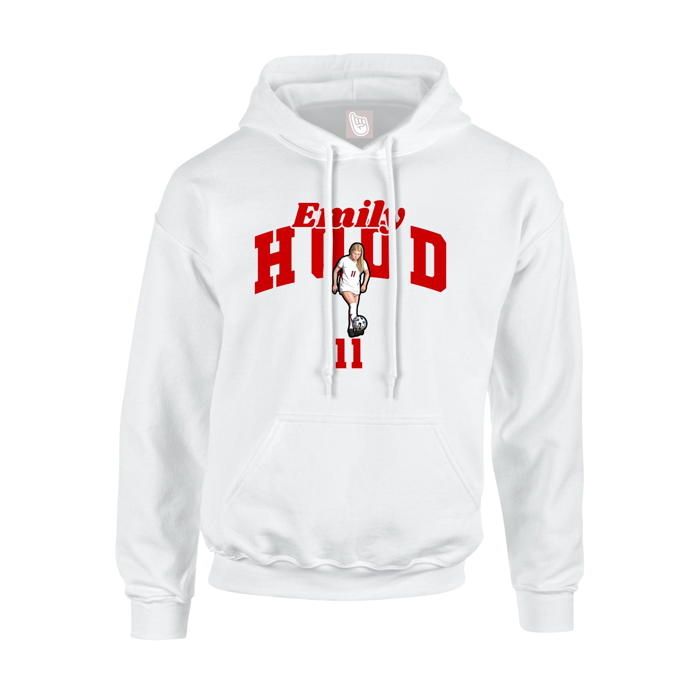 Youth Hoodie — Signature Arch in White