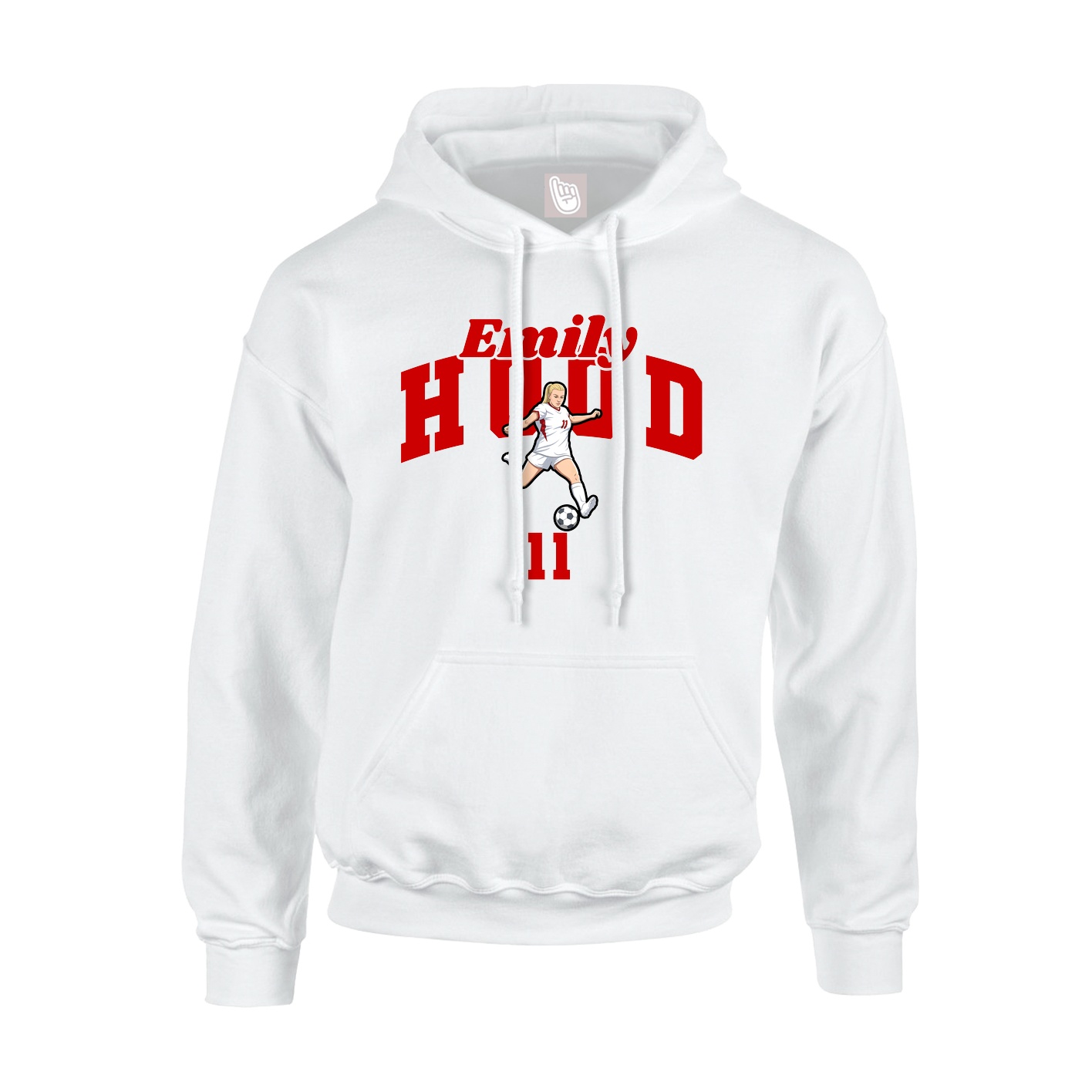 Hoodie — Signature Arch in White