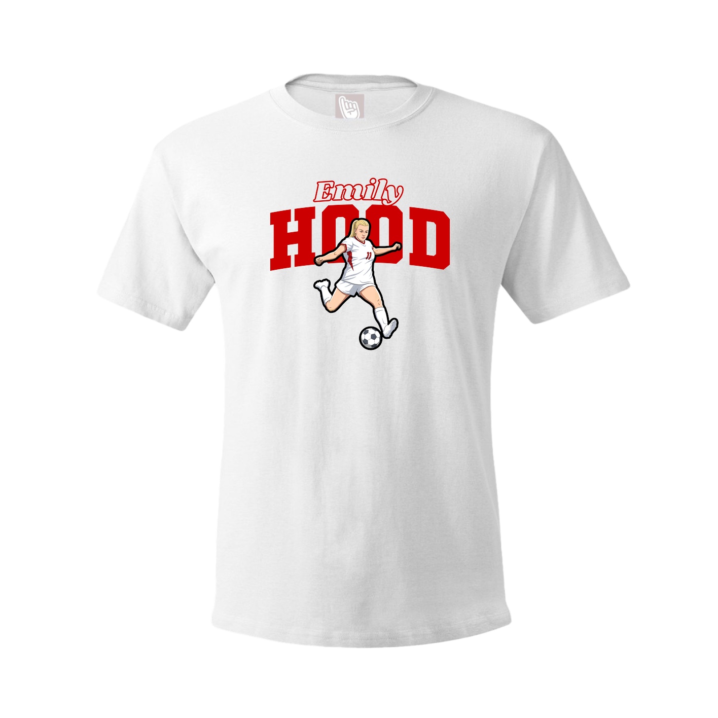 Youth Tee — Name Arch in White