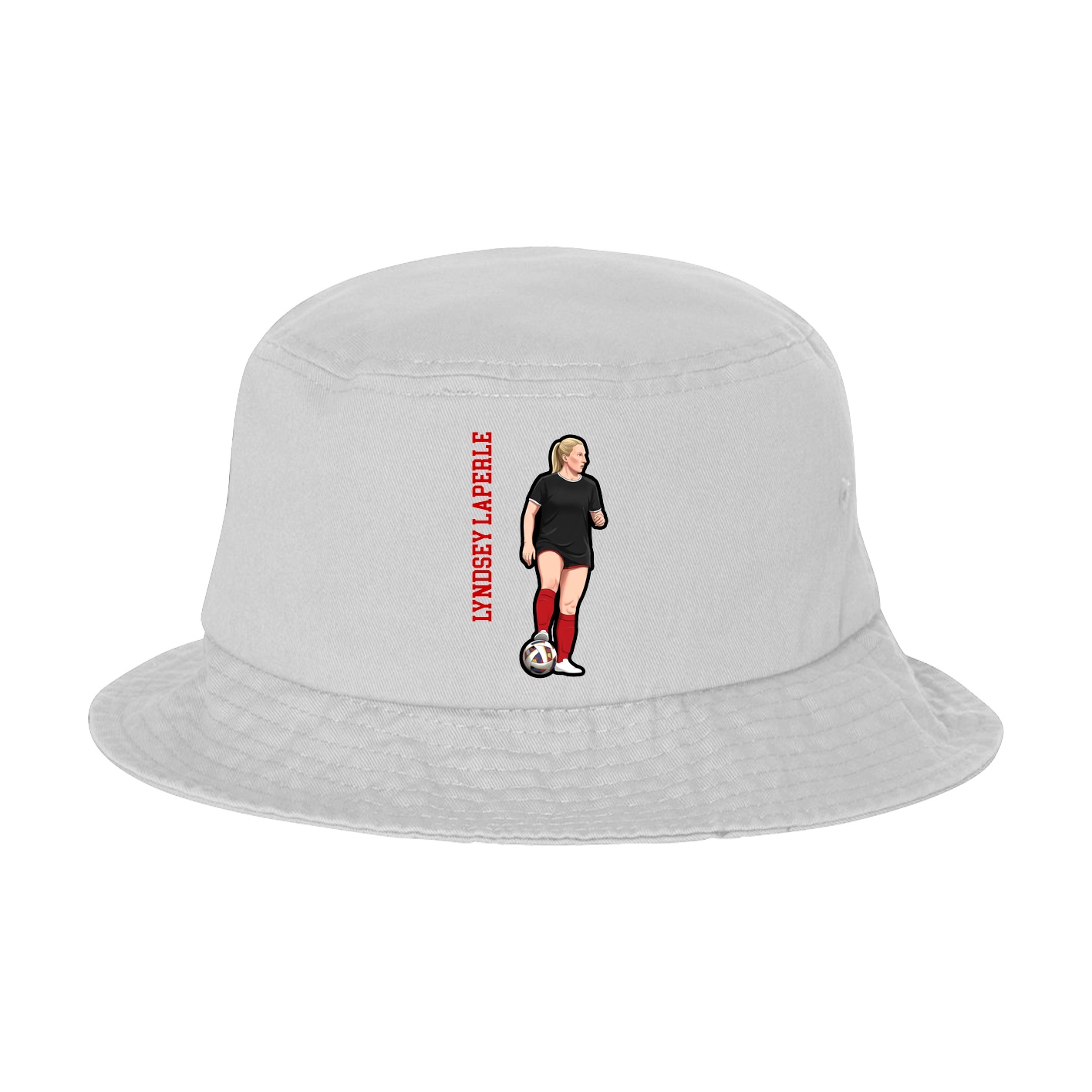 Bucket Cap — Name Vertical in White