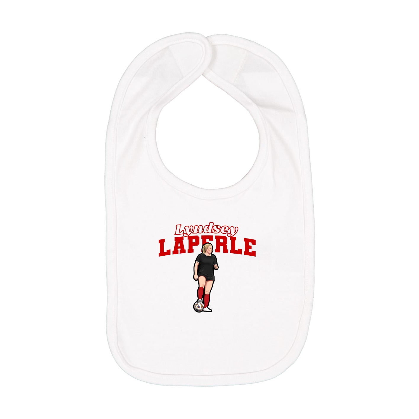 Infant Bib — Name Arch in White