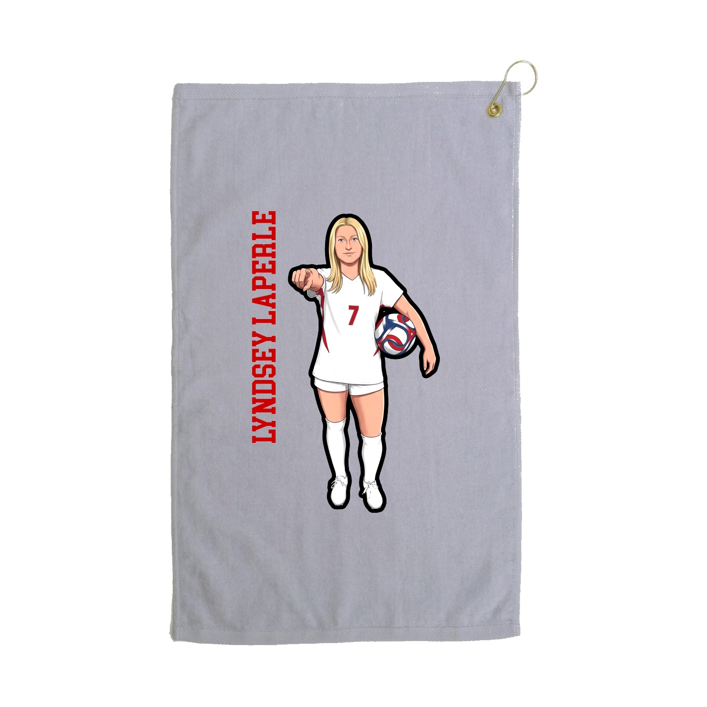 Golf Towel — Name Vertical in Grey