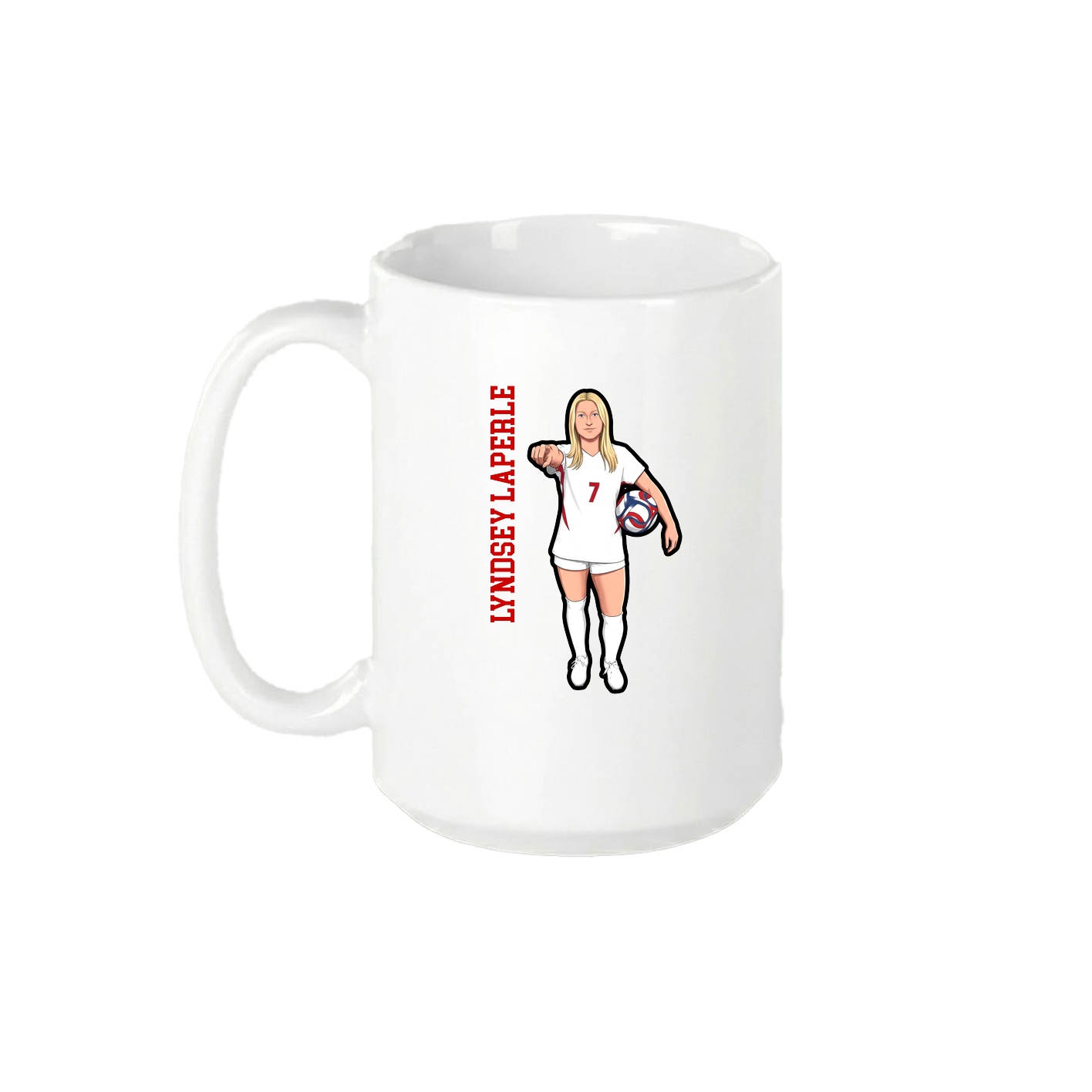 15oz Coffee Mug — Name Vertical in White