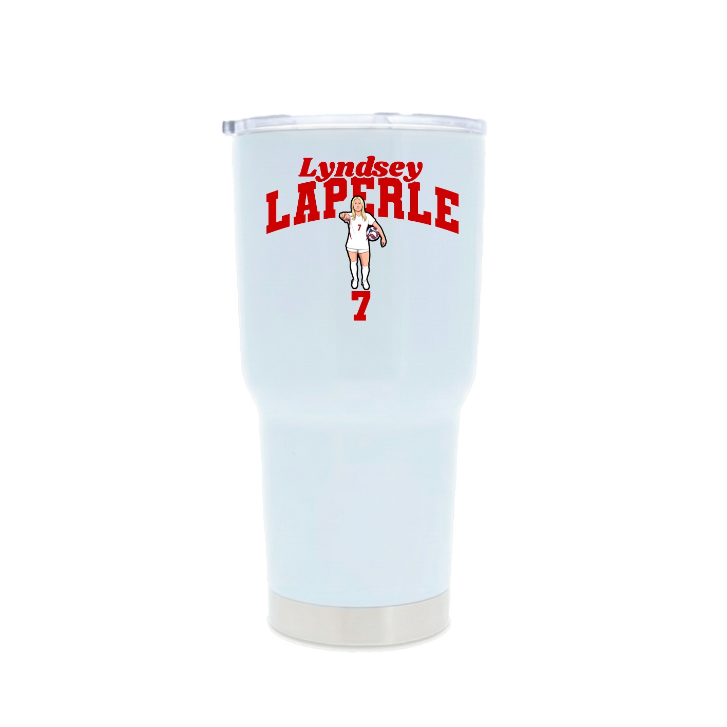 30oz Stainless Steel Tumbler — Signature Arch in White