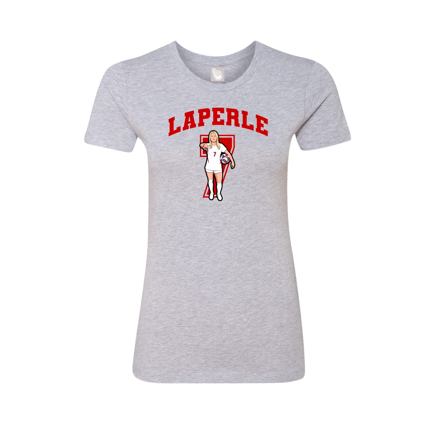 Fitted Women's Tee — Number in Grey