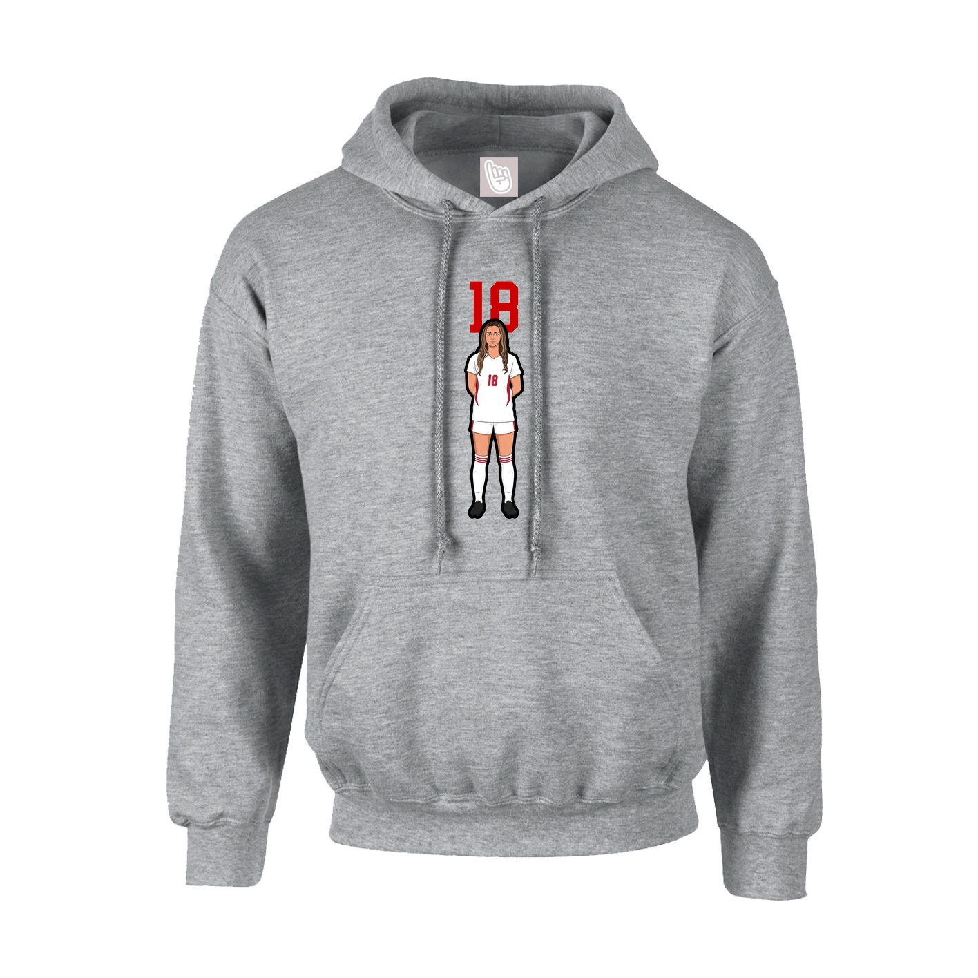 Hoodie — Number Top in Grey