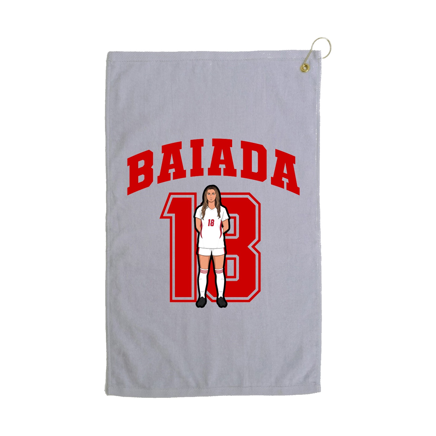 Golf Towel — Number in Grey