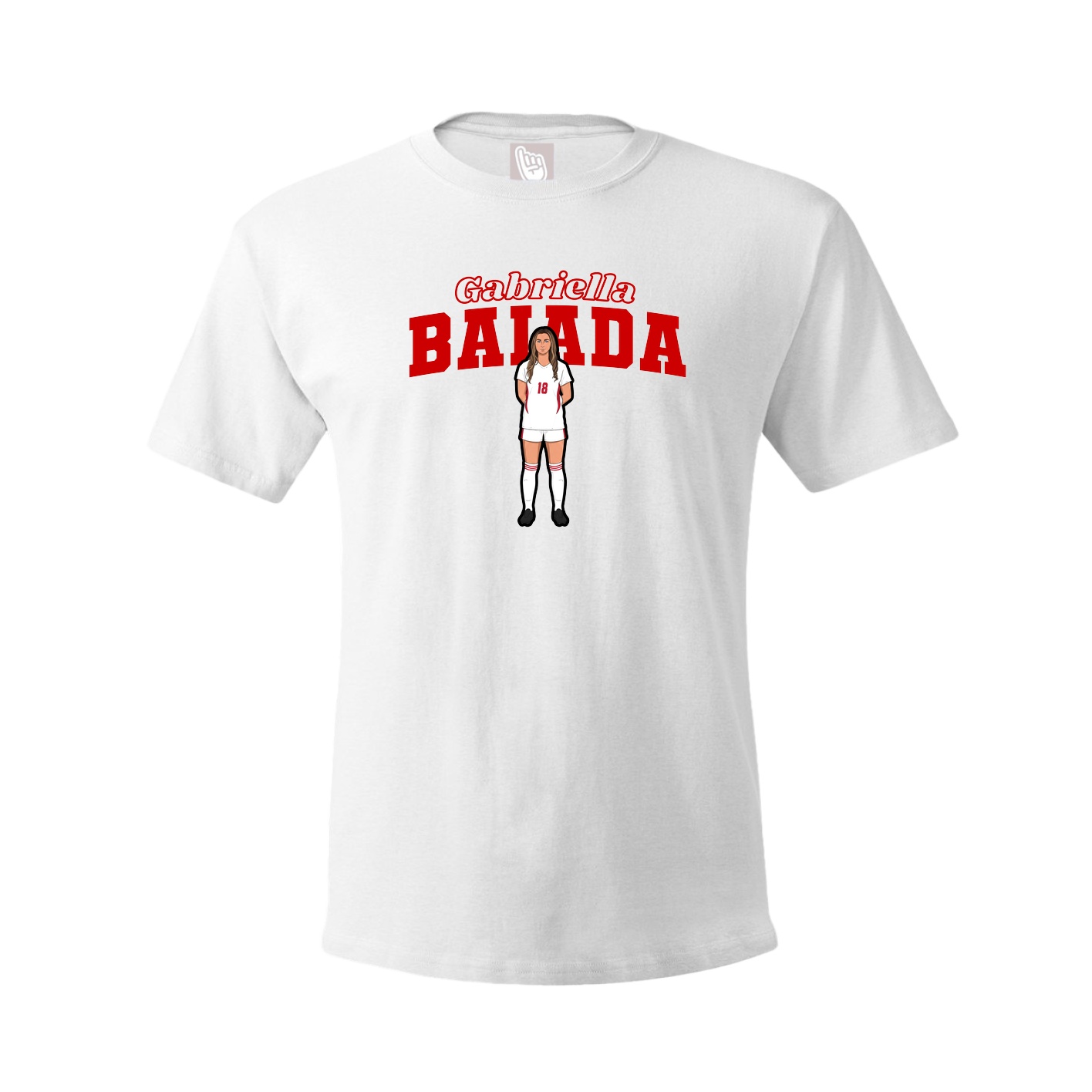 Youth Tee — Name Arch in White