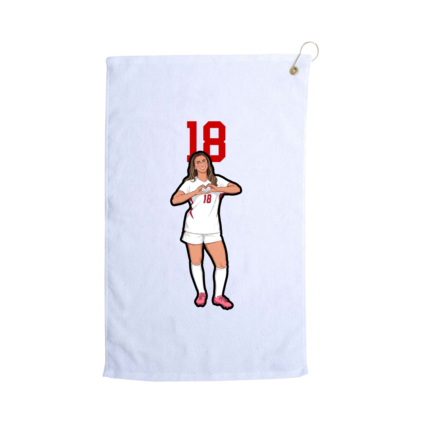 Golf Towel — Number Top in White
