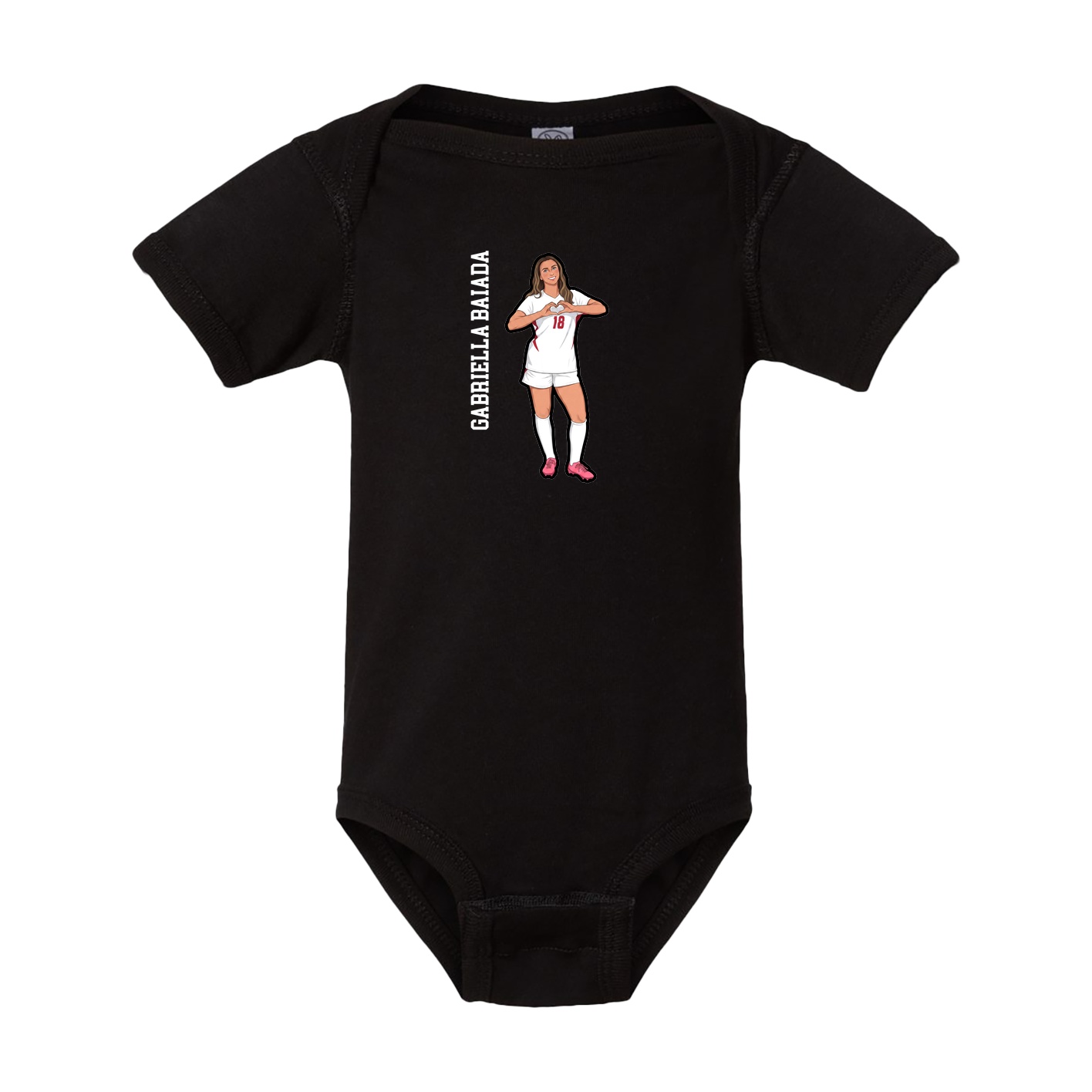Baby Onesie — Name Vertical in Black