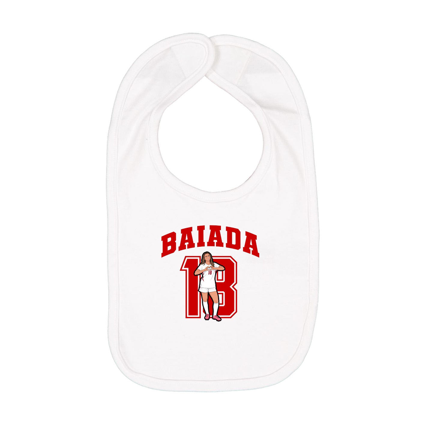 Infant Bib — Number in White