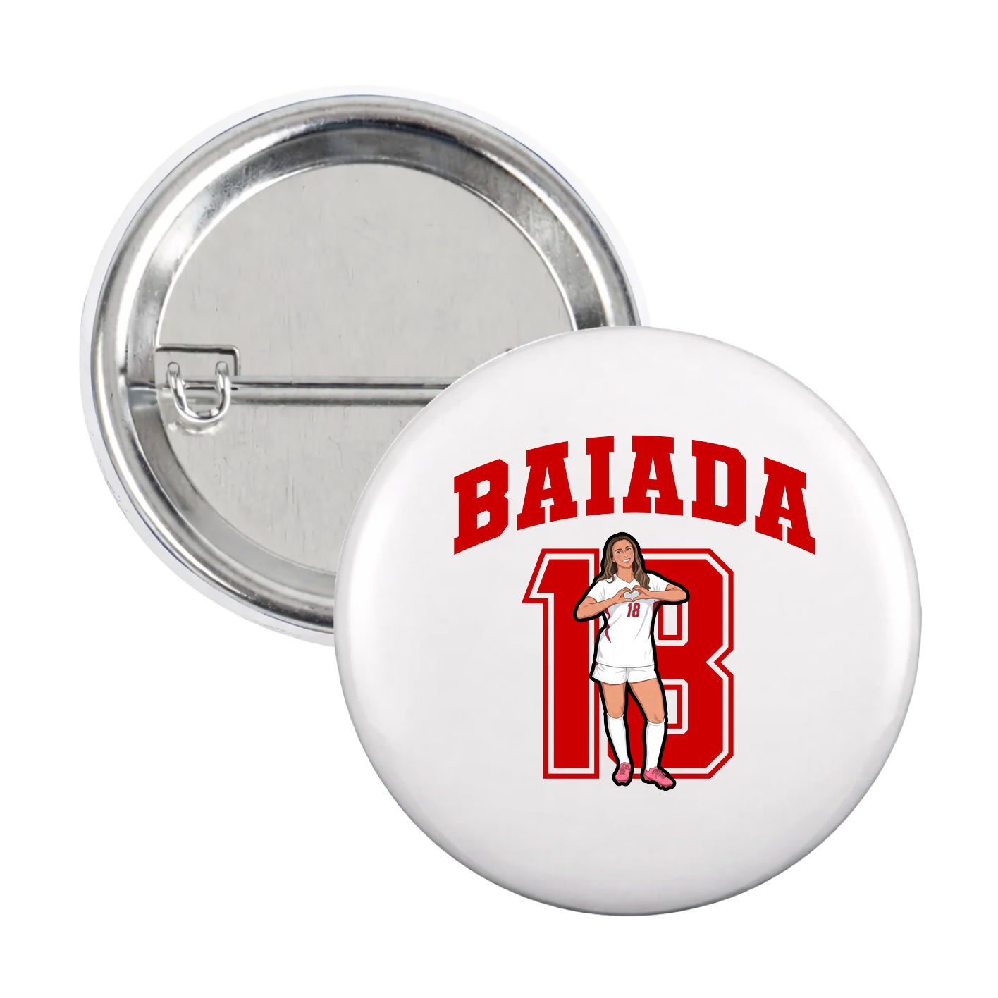 Game Day Button — Number in White